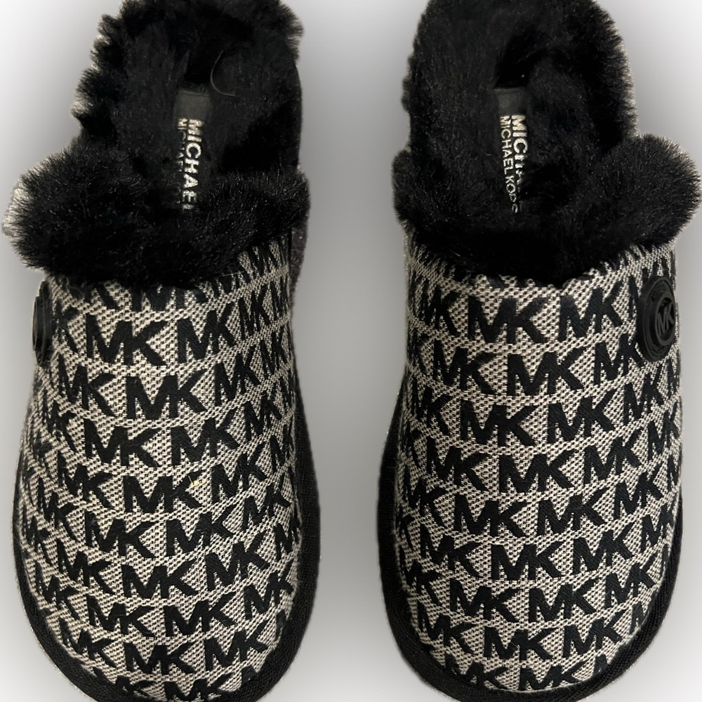 Michael Kors Monogram Black and White Slippers